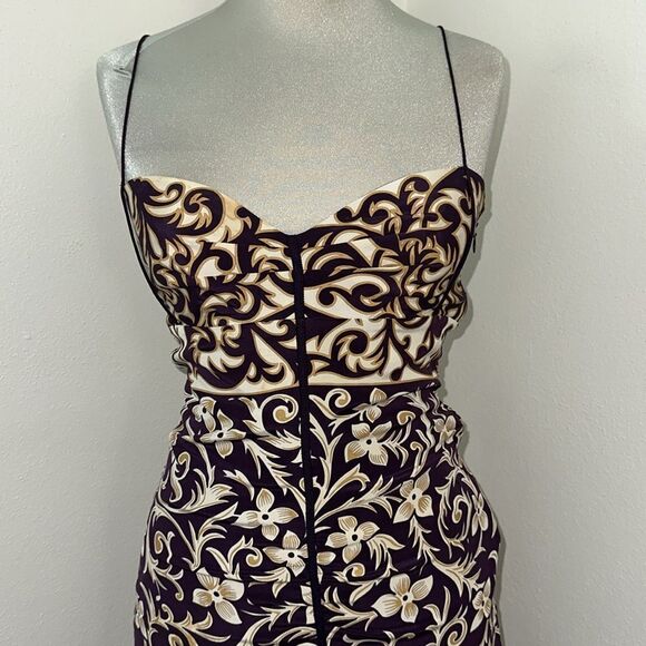 Nicole Miller Collection mini cocktail dress 0 XS print lined silk - Picture 1 of 8